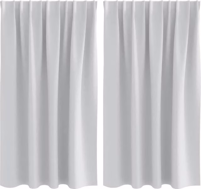 Berkfield Home Blackout Fabric Panel Curtains, 2 Pack, Grey, W/H: 140 x 140 cm