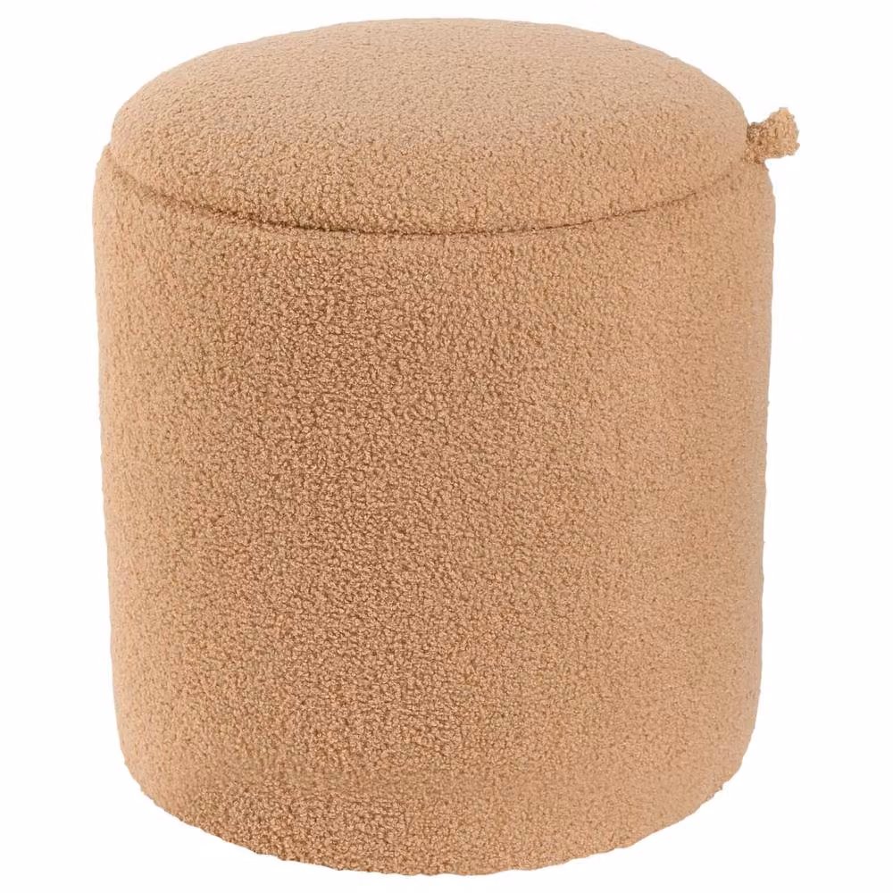 Wyld Haus Set of 2 Brown Bouclé Cylindrical Nesting Ottomans – 3