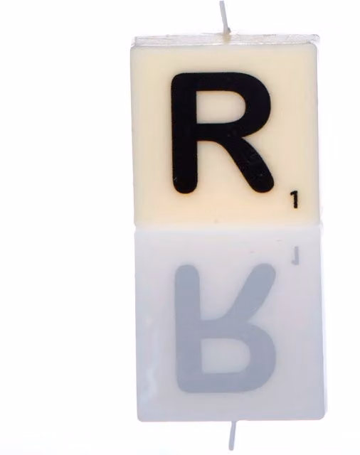 Boxer Gifts R Letter Figure Candle in White