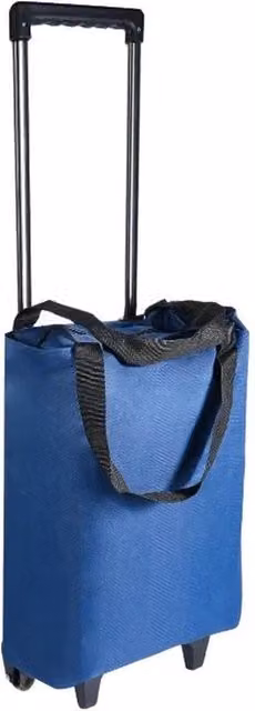 FLAVORA Navy Blue Foldable Trolley Bag Handbag