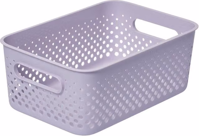 SmartStore Essence Medium White and Purple Organiser Tray Storage Basket, 5.6 l