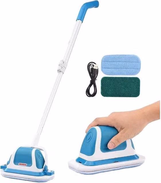 NESTLUNE Powerful Electric Vibration Scrubber, USB Rechargeable Cordless, Blue, H 100 cm x W 15 cm x D 15 cm – 1