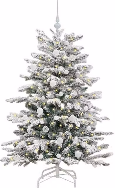 Berkfield Home Elegant White Artificial Hinged Christmas Tree, Height: 150 cm – 1