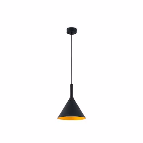 Netlighting Pam LED Large Dome Suspended Pendant Light in Black and Gold/Brass – 1