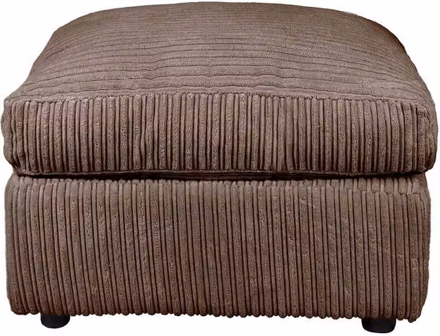 LUXURY LIFE Amalfi Jumbo Cord Fabric Footstool in Chocolate Brown, W/D/H: 60 x 60 x 65 cm