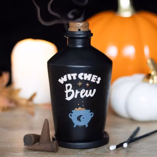 KDMD Witches Brew Potion Bottle Ceramic Incense Cone Burner, Black, H 14.0 x W 6.5 x D 6.5 cm – 3