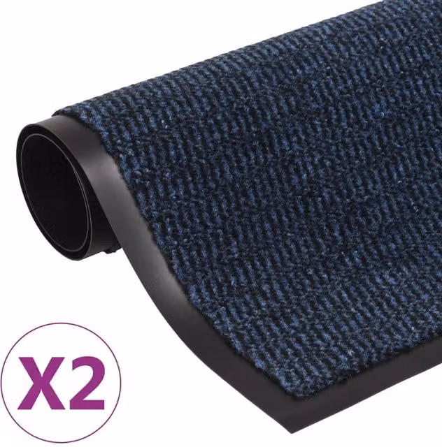 Berkfield Home Dust Control Mats, 2 Pack, Blue, Rectangular, W: 80 cm x L: 120 cm – 1