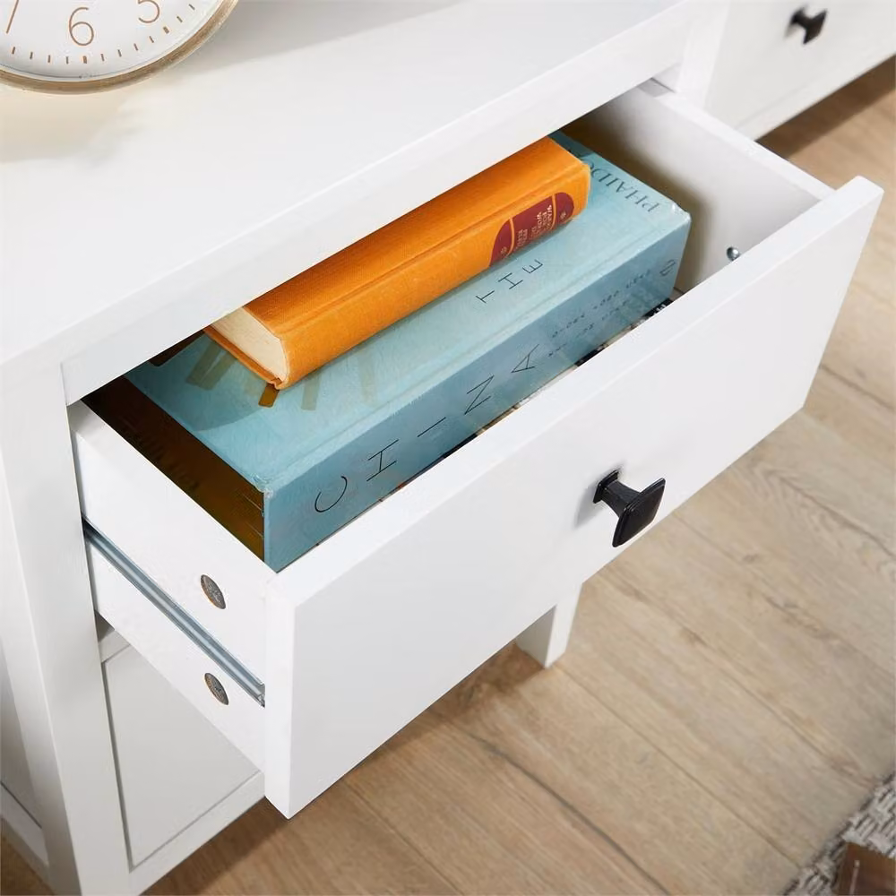 PAWNORA 2 Drawer White Bedside Table – 2
