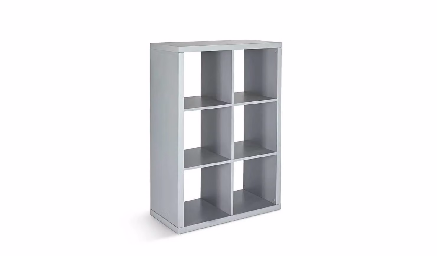 Squares Plus 6 Cube Storage Unit Grey Modular Wood Organiser Shelf W/D/H: 110.5 x 75.9 x 39.1 cm