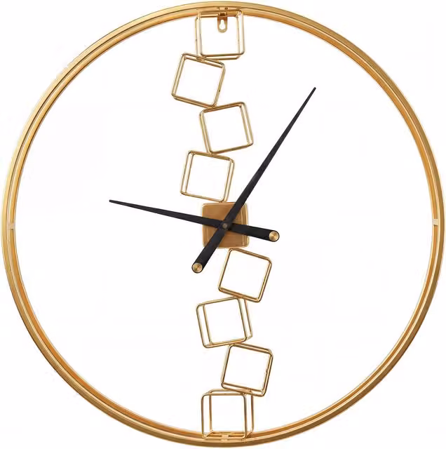 Costway Nordic Style Round Gold Metal Wall Clock with Silent Quartz Movement, Diameter: 68.58 cm