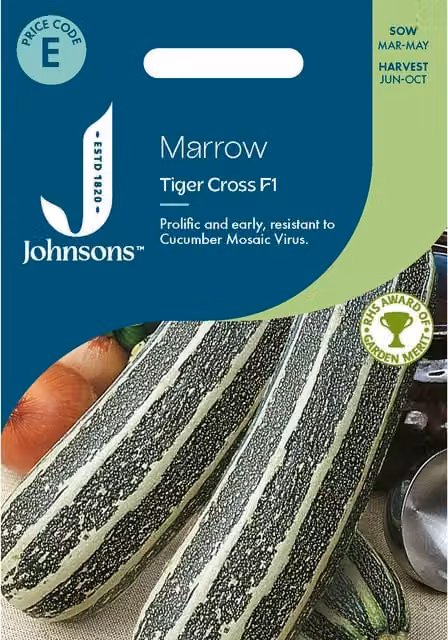 Johnsons Seeds Marrow Tiger Cros Vegetable Seeds