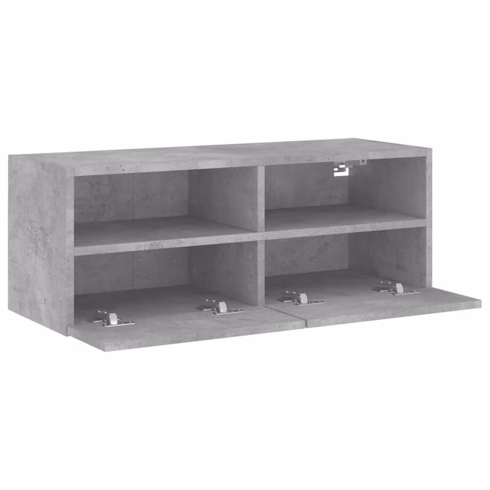 Berkfield Home Wall Mounted TV Cabinet in Concrete Grey, W: 80 cm, D: 30 cm, H: 30 cm – 5