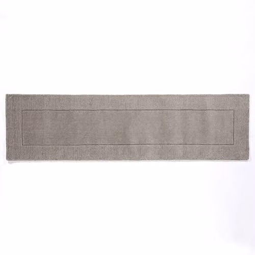 Mayfair Hand-Knotted Natural Wool Area Rug in Silver, W: 60 cm, L: 230 cm – 1