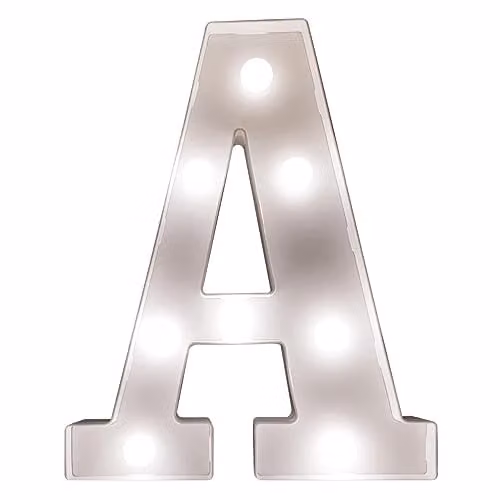 mysmartbuy White Battery Powered 3D LED Letter A Light, H 22 x W 14 x D 3 cm