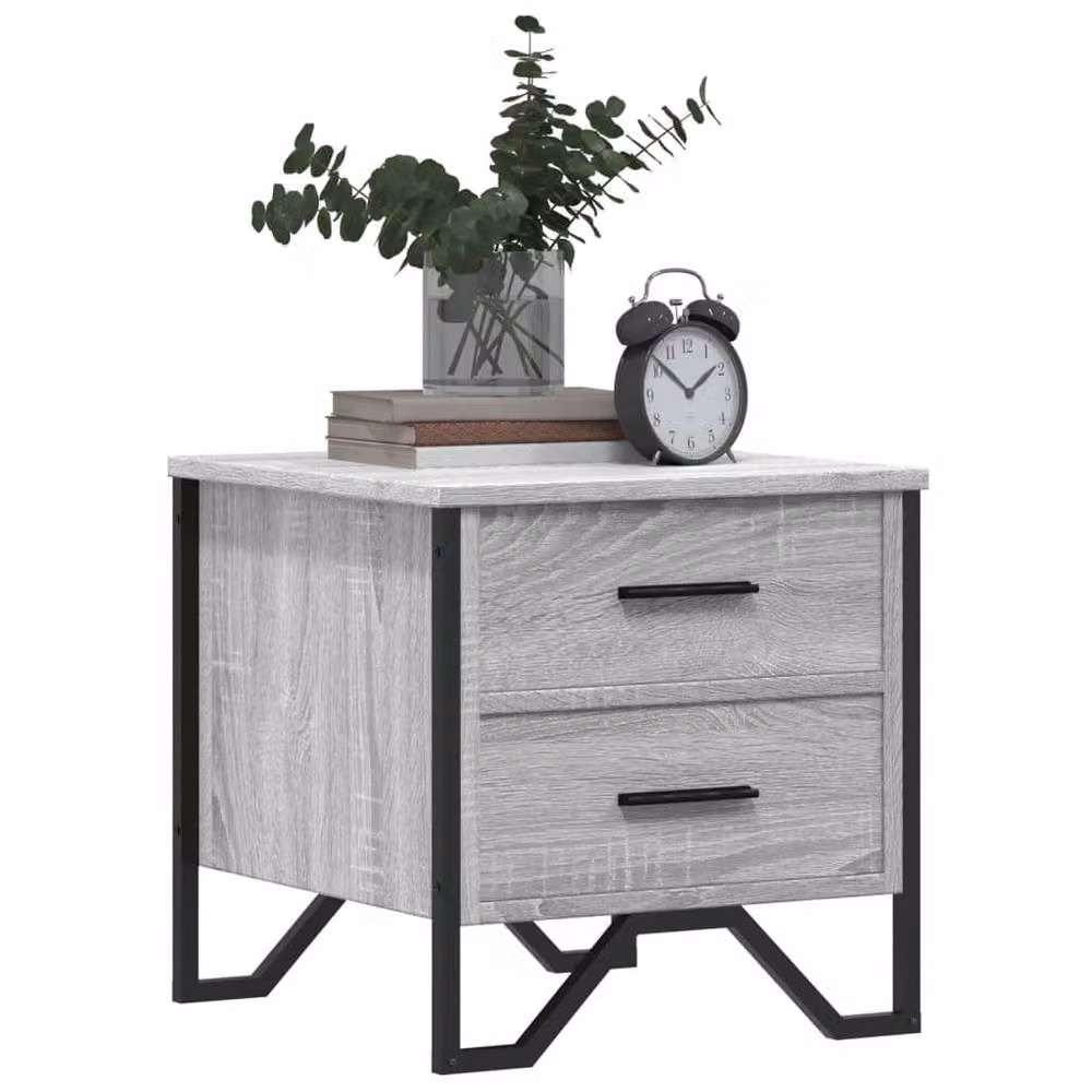 Berkfield Home Modern Bedside Cabinet in Grey Sonoma, W/D/H: 40 x 41 x 41 cm – 4