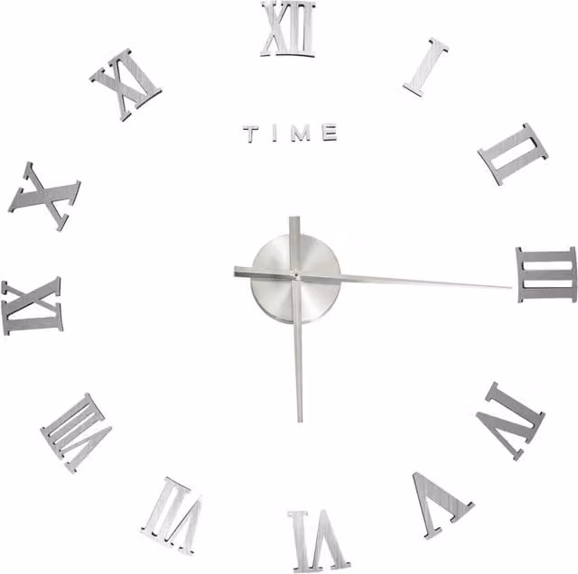 Berkfield Home Modern 3D Geometric Silver Metal Wall Clock, 100 cm Diameter