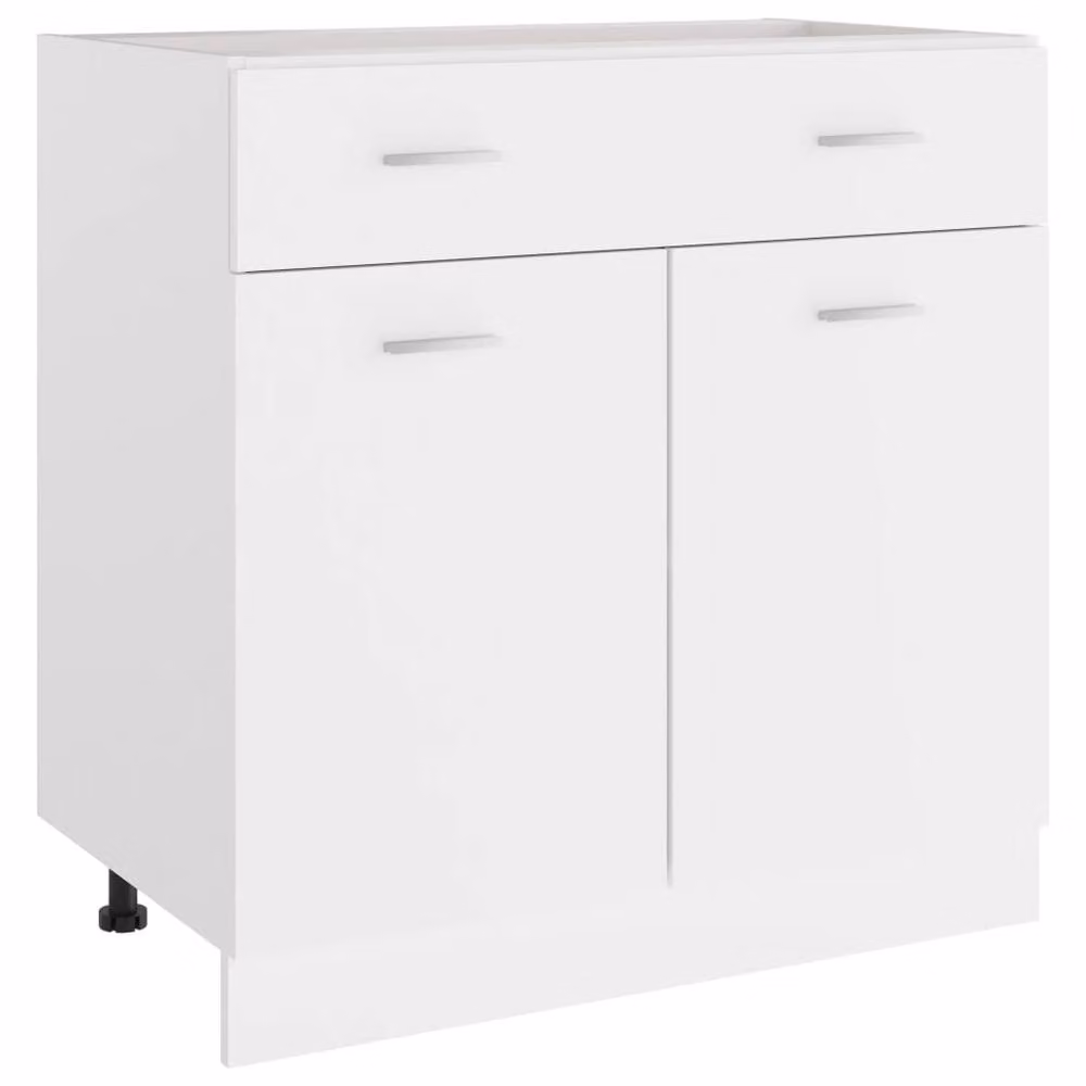 Berkfield Home White Modern Kitchen Cabinet with Drawer, W/D/H: 80 x 46 x 81.5 cm