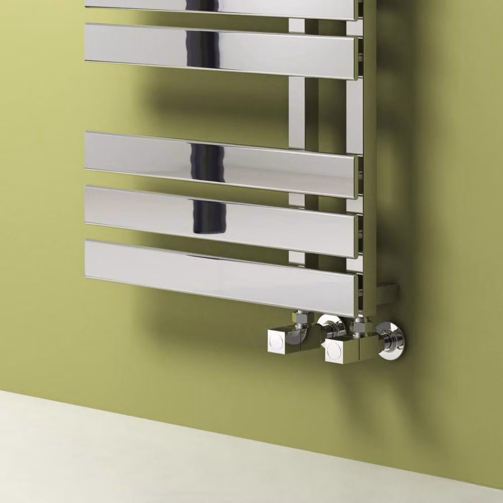 Bathroom Kingdom Sesia Chrome Designer Flat Panel Heated Towel Rail, Silver, W: 500 mm, H: 1180 mm – 2