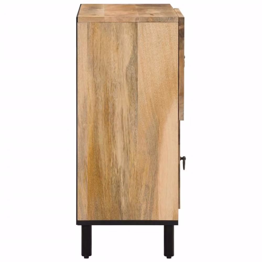 Berkfield Home Retro Solid Mango Wood Side Cabinet in Brown, W/D/H: 80 x 33 x 75 cm – 4