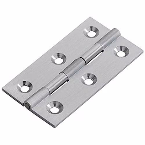 Loops Pair of Satin Chrome Concealed Cupboard Hinges, W/D/H: 64 x 35 x 2 mm