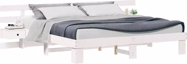 Berkfield Home Modern Solid Wood Bed with Drawers in White, 180 x 200 cm
