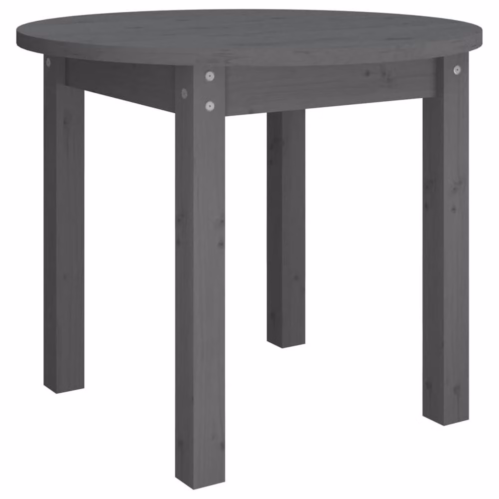 Berkfield Home Beautiful Round Solid Pine Coffee Table in Grey, Diameter: 55 cm, Height: 45 cm – 2