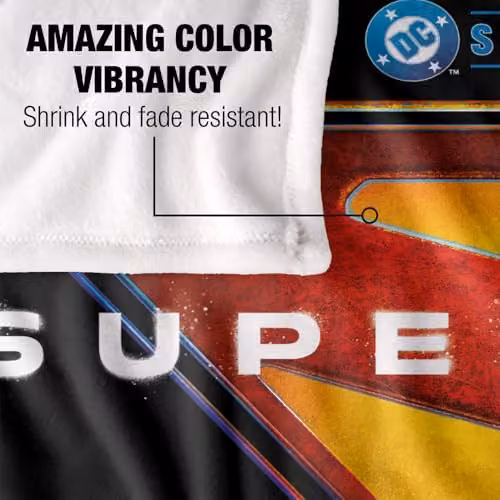 LOGOVISION Super Girl 2026 Full Colour Shield Multicolour Super Soft Fleece Throw Blanket W: 152 cm, D: 127 cm – 3