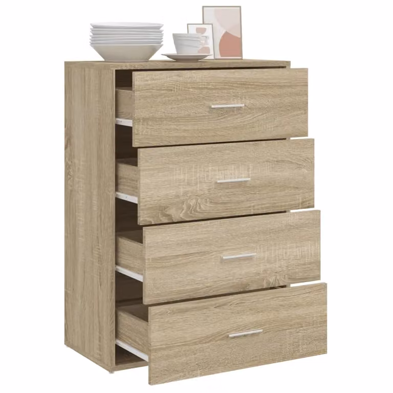 Berkfield Home Sonoma Oak Sideboard in Brown, W/D/H: 60 x 31 x 84 cm