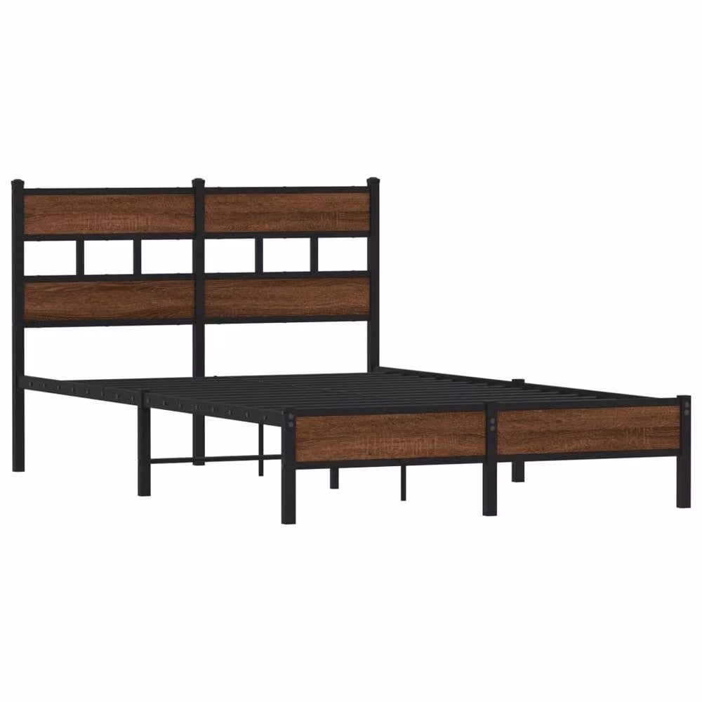 Berkfield Home Small Double Bed Frame in Brown Oak, W/D/H: 120 x 200 cm – 3