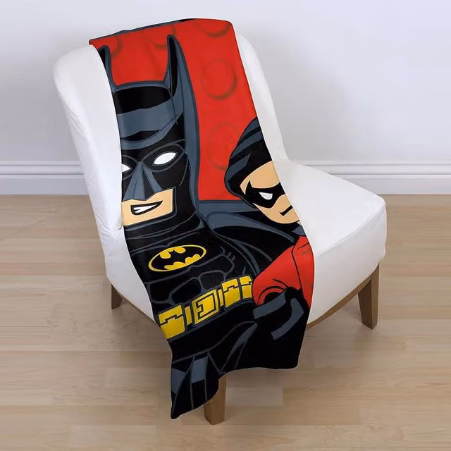 Lego Batman and Robin KAPOW Multicolour Fluffy Polyester Fleece Blanket