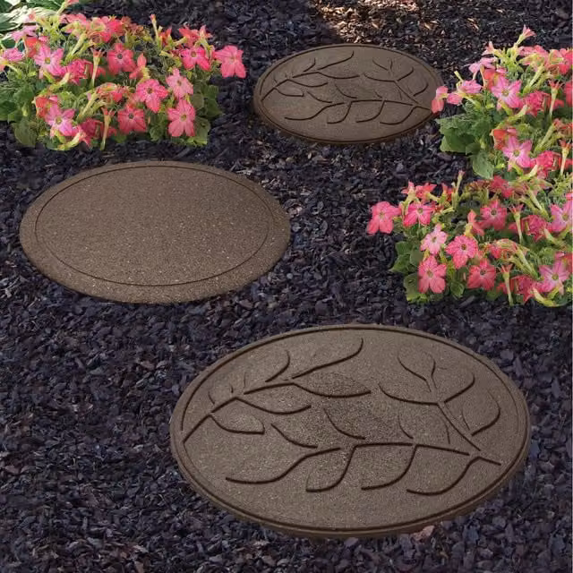 Garden Gear Reversible Eco-Friendly Rubber Stepping Stones in Grey and Brown