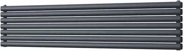 UK Radiators Omeara Axis Anthracite Elliptical Tube Horizontal Designer Double Panel Radiator W: 180 cm, H: 40.6 cm – 1