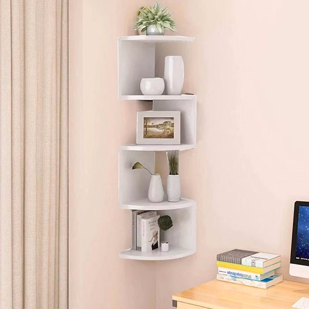 EONLION 5 Tier Wall Mounted Corner Shelves in White – 2