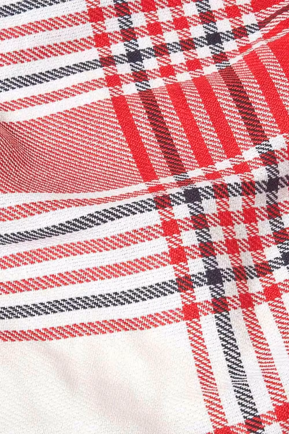 Homescapes Red and Grey Tartan Check Cotton Throw, W/D/H: 152 x 203 cm – 3