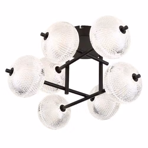 Globo Lighting Modern LED Ceiling Lamp in Black and Transparent with Included Bulbs – 1
