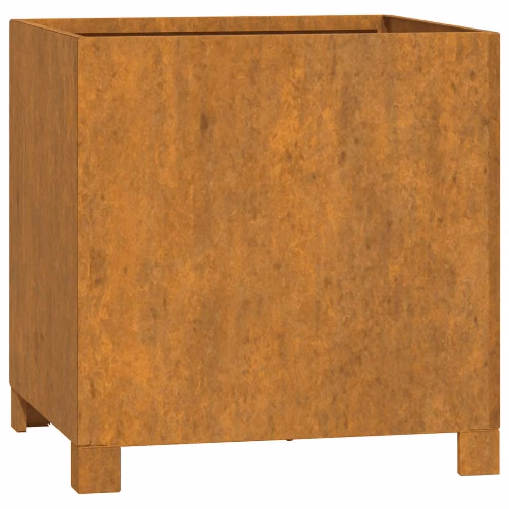 Berkfield Home Rusty Corten Steel Planter with Legs in Brown, W/D/H: 42 x 40 x 43 cm – 2