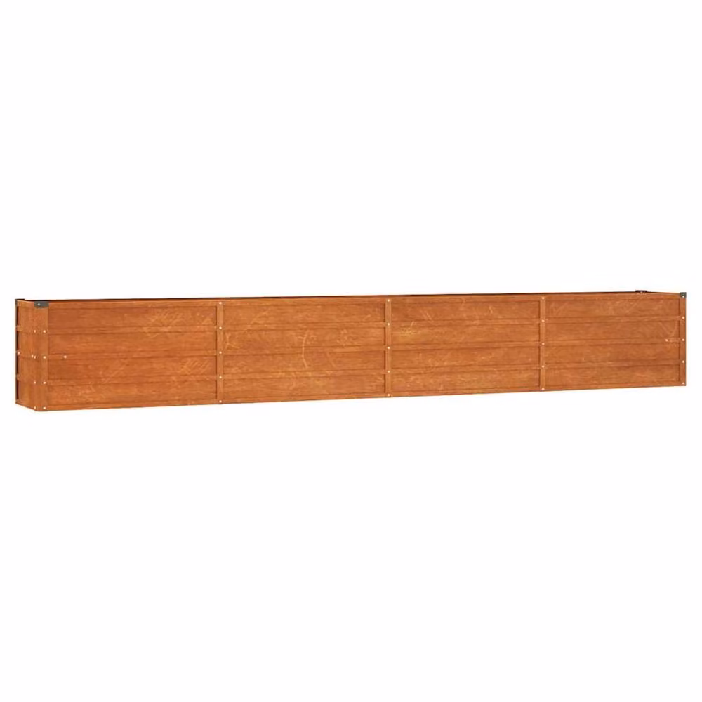 Berkfield Home Garden Brown Corten Steel Raised Bed W: 320 cm, D: 40 cm, H: 45 cm – 2