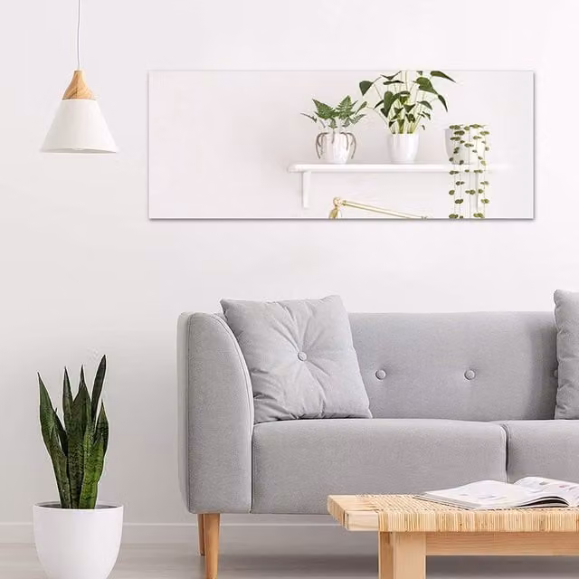 Livingandhome Self Adhesive Transparent Pet Wall Mirror Sheet, 50 cm