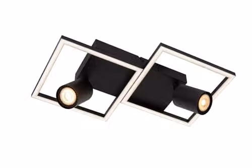 Lucide Arianne Modern LED Flush Ceiling Light, Black, W/D/H: 40 x 40 x 14.5 cm – 1