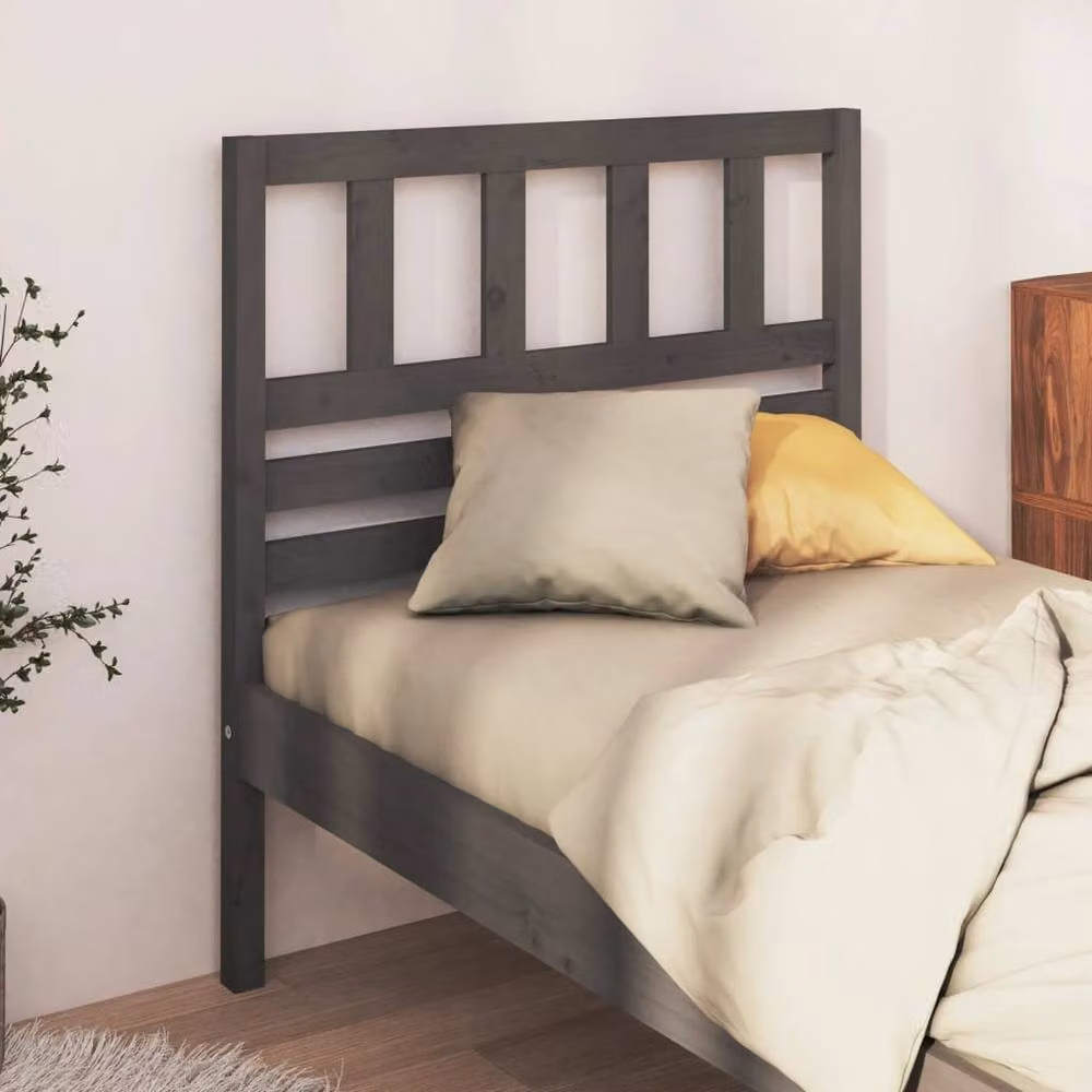 Berkfield Home Grey Rustic Solid Pine Wood Bed Headboard W/D/H: 96 x 4 x 100 cm – 2