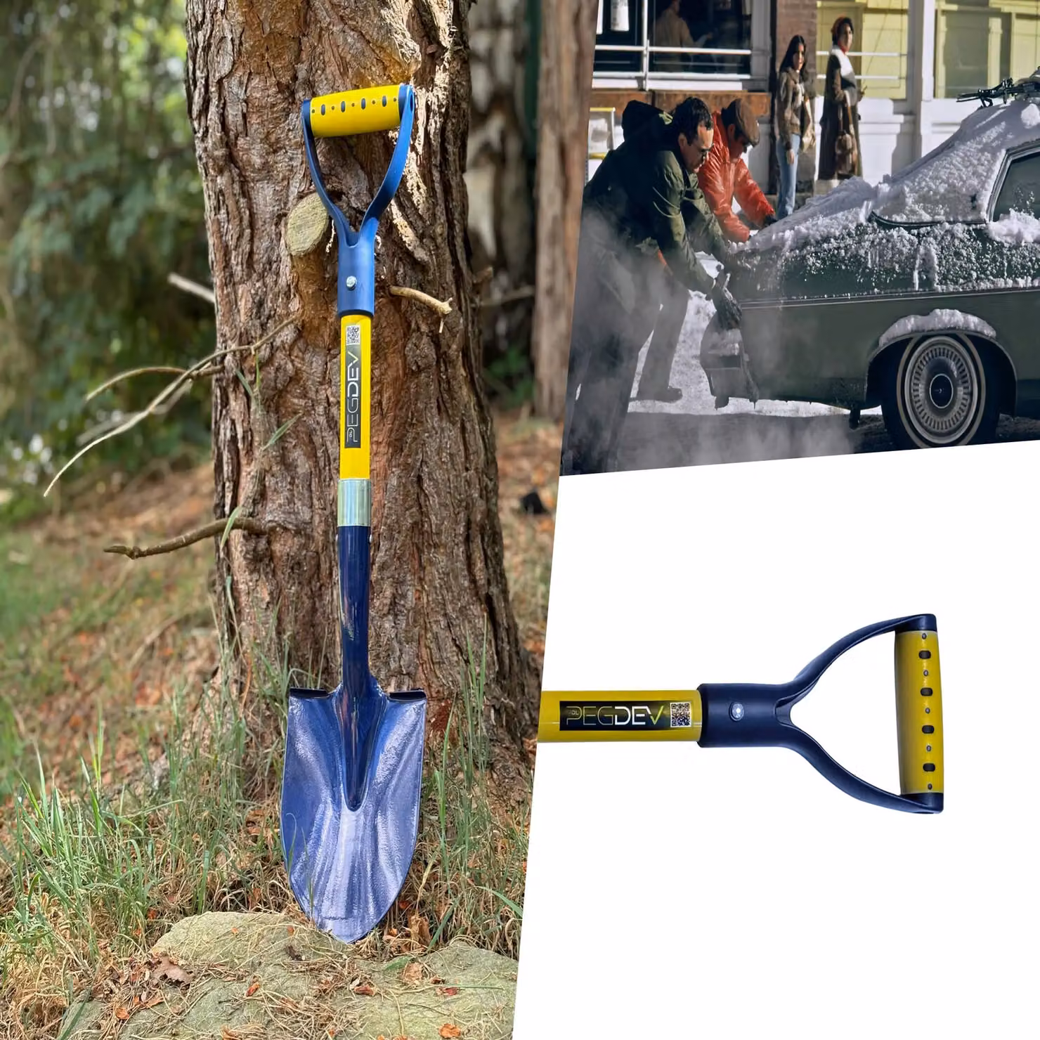 Pegdev Round Mouth Micro Shovel with Fibreglass Handle in Blue – 3