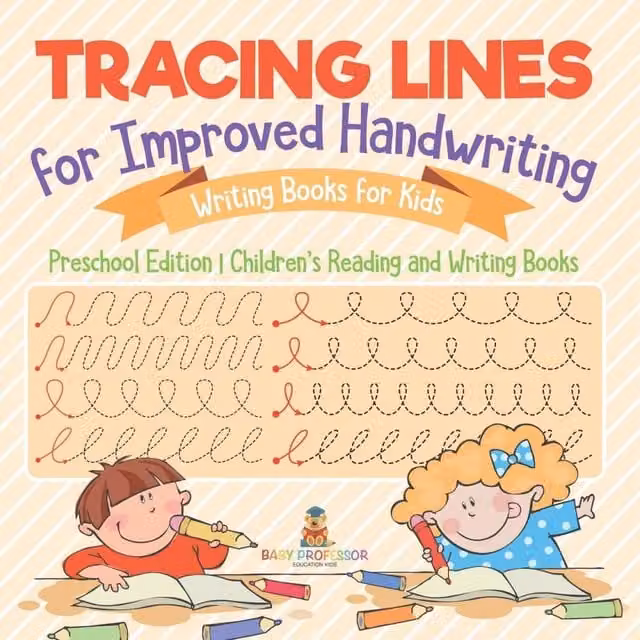 Baby Professor Tracing Lines Penmanship Writing Books for Children in White and Multicolour