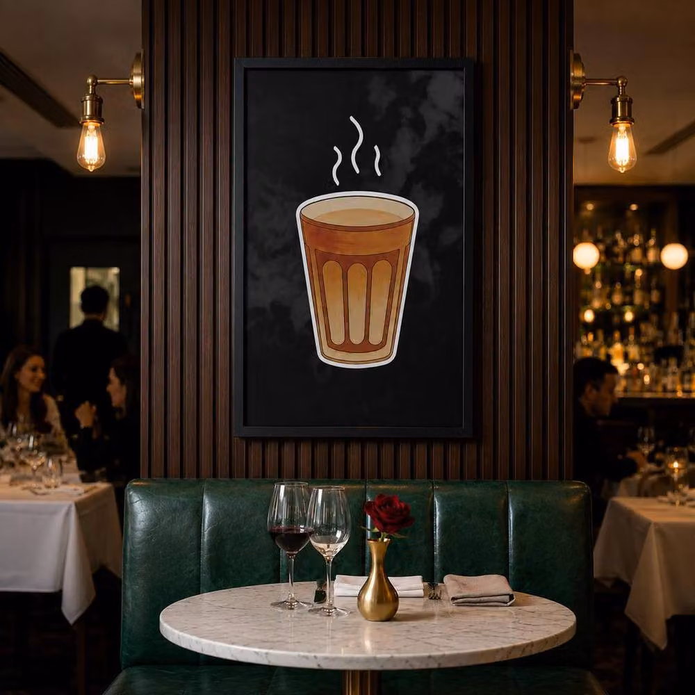 HOME LUXE INTERIOR Tea Cup Neon LED Wall Art, Black, W: 40 cm, H: 40 cm – 2
