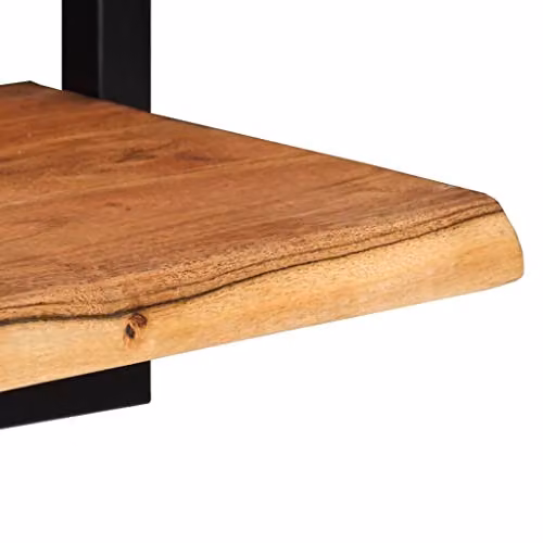 vidaXL Set of 2 Industrial Wall Shelves in Acacia Wood and Steel, W/D/H: 25 x 25 x 35 cm – 5