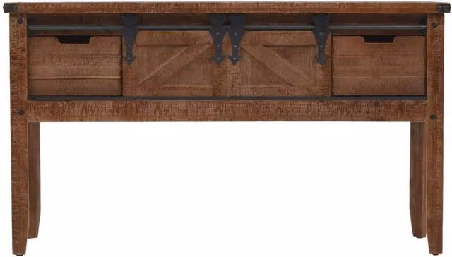 Berkfield Home Solid Fir Wood Console Table, Brown, W: 131 cm, D: 35.5 cm, H: 75 cm