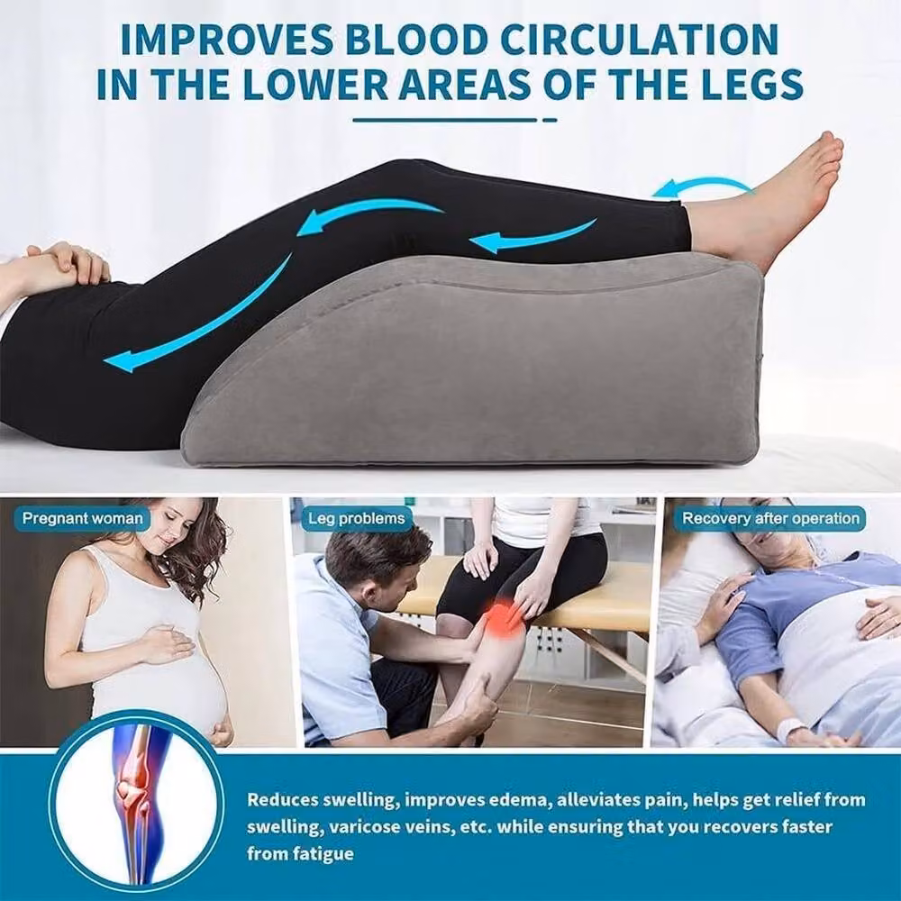 FLAVORA Grey Inflatable Soft Wedge Cushion for Leg and Foot Elevation – 4