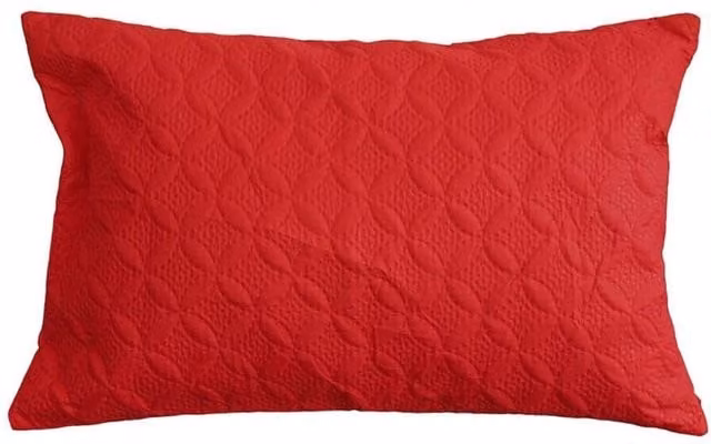 Homescapes Red Ultrasonic Quilted Embossed Rectangular Cushion Cover W: 50 cm, H: 48.26 cm