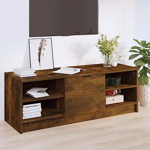 vidaXL Modern TV Cabinet and Media Unit in Smoked Oak Brown Engineered Wood W/D/H: 102 x 35.5 x 36.5 cm – 2