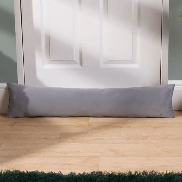 OHS Matte Velvet Door Draught Excluder Draft Insulator in Grey