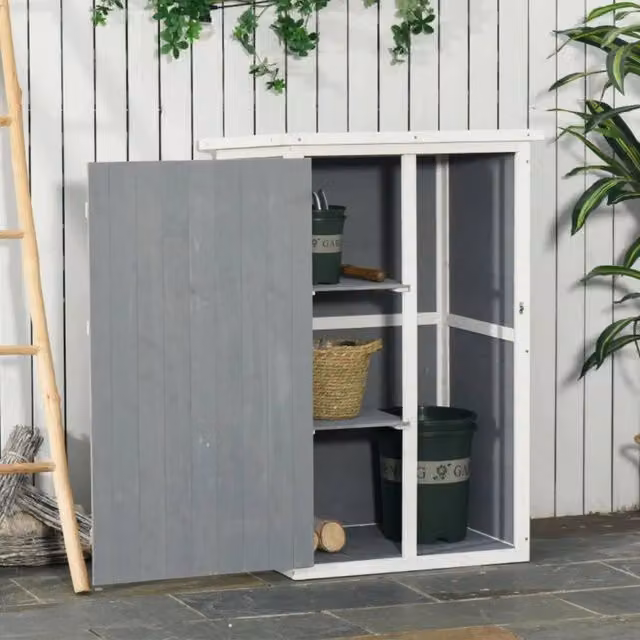 Kelvenix Waterproof Wooden Garden Shed in Grey – 1